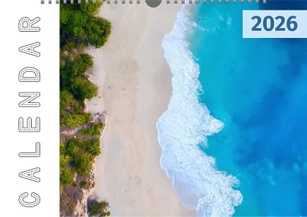 Calendar template with travel photos