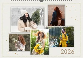Calendar template with personal photos