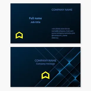 Business card template. Construction company. Turnkey house construction.