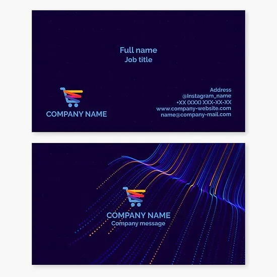 Business card template. Online store.