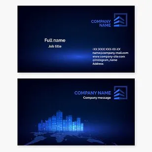 Business card template. Construction company.