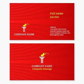 Business card template. Torch. Sports center.
