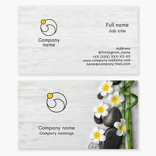 Beauty salon business card template. Bird, sun.