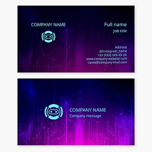 Technical Business Card Template. Robotics. Engineering Company.