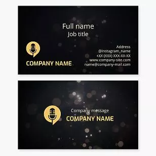 Podcast Talk Radio Microphone Business Card Template