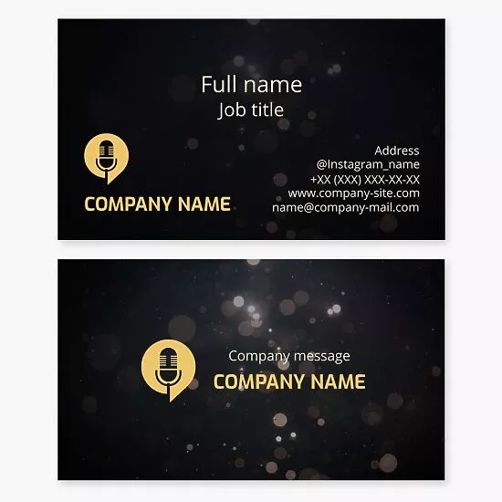 Podcast Talk Radio Microphone Business Card Template