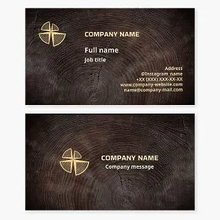 Business card template. Sawmill. Logging. Firewood. Lumber. Letter X.