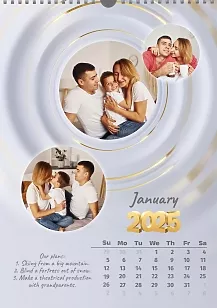 Calendar template with family photos