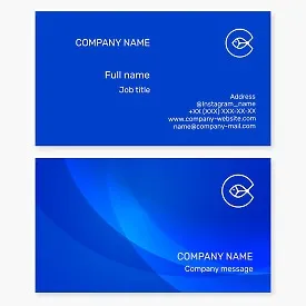 Business card template. Fish. Letter C.