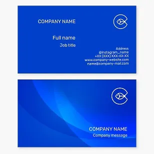 Business card template. Fish. Letter C.