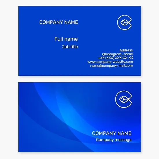 Business card template. Fish. Letter C.