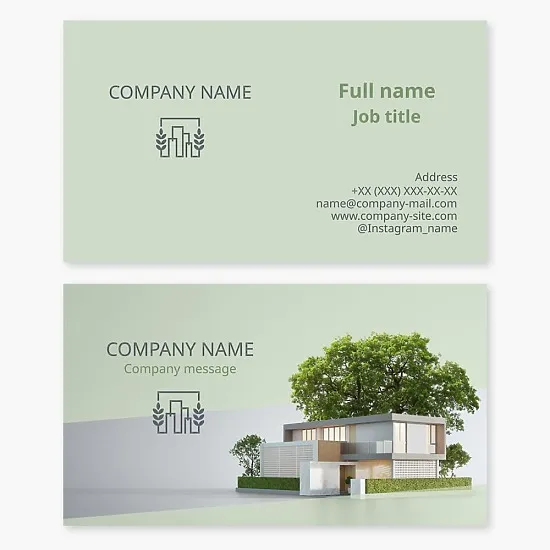 Business card template. Landscaping and landscape design.