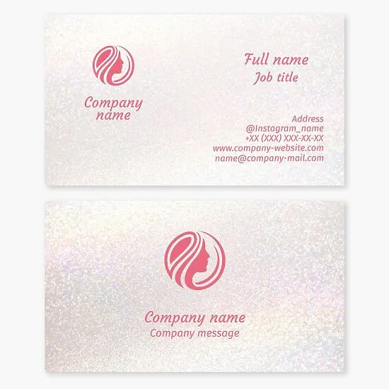 Business card template Girl, Hairdresser, Beauty salon