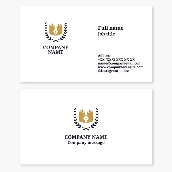 Business card template. Publishing house, university.