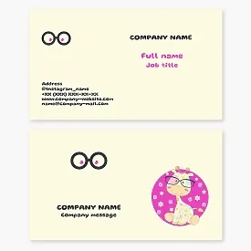 Eye care business card template. Children's optometrist. School for children with low vision.