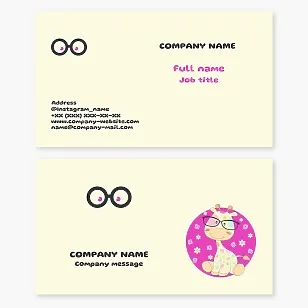 Eye care business card template. Children's optometrist. School for children with low vision.