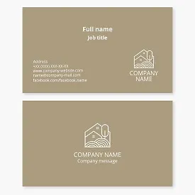 Minimalistic business card template for landscaping courtyards and streets