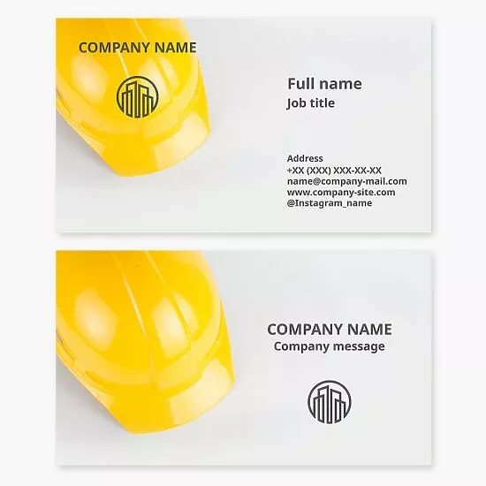 Construction Architect Business Card Template