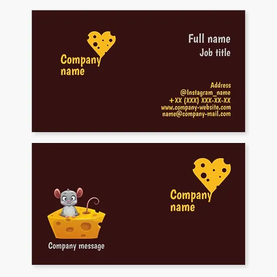 Cheese business card template