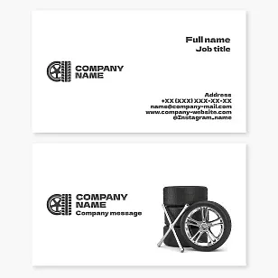 Business card template. Tire service.