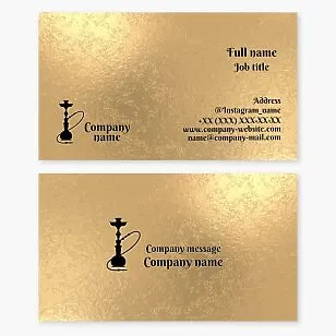 Hookah lounge business card template. Hookah lounge products and accessories.