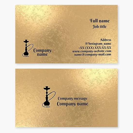 Hookah lounge business card template. Hookah lounge products and accessories.