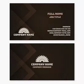 Woodworking Saw Blade Logo Carpentry Business Card Template