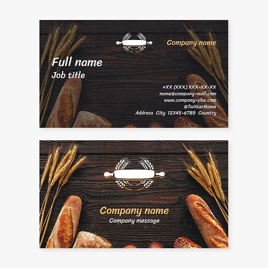 Free Business Card Template for Bakery 