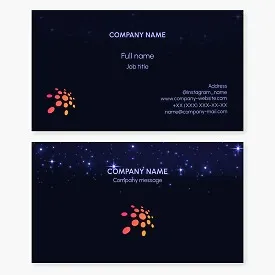 Business card template: "Abstraction. Flight. Energy. Impulse."