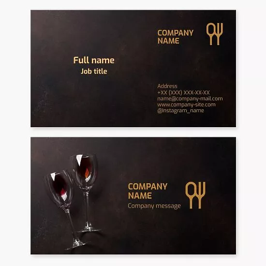 Restaurant | Wine Cup | Business Card Template