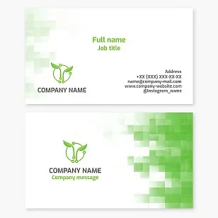 Business card template. Electronic equipment and systems.