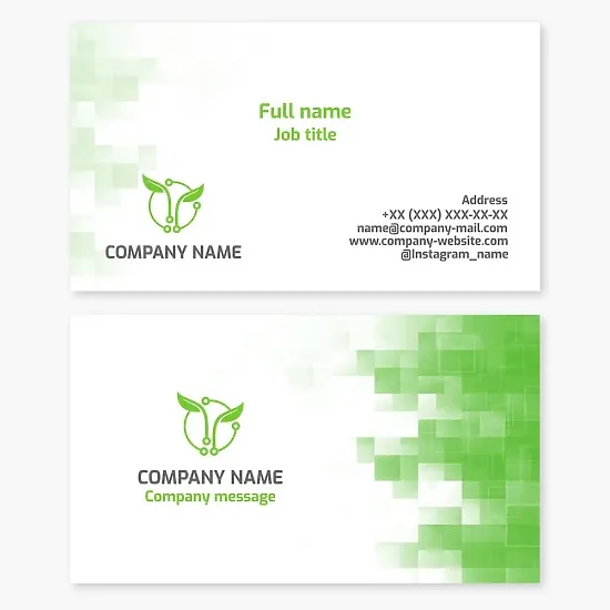 Business card template. Electronic equipment and systems.
