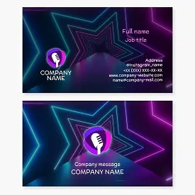 Singer, Vocalist, Solo, Performance Star Business Card Template