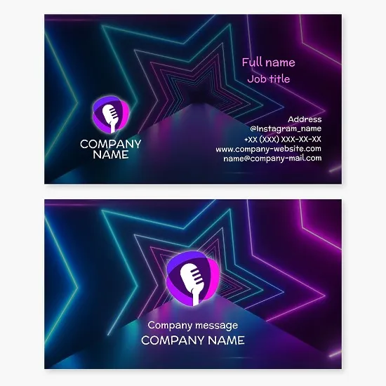 Singer, Vocalist, Solo, Performance Star Business Card Template