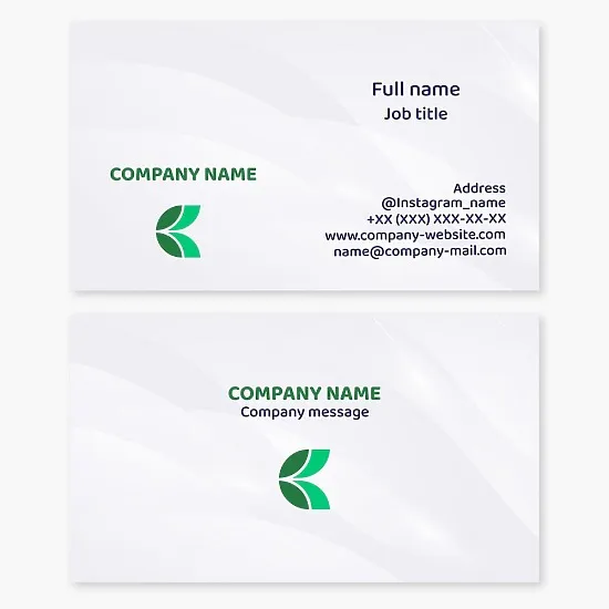 Eco-company business card template. Agro-enterprise.