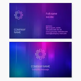 Business card template "Engineering company. Mechanical engineering. Production and repair of technical units and equipment".