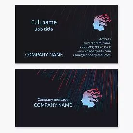 Head Tech Logo | Technology Business Card Template