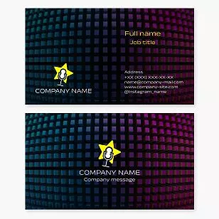 Microphone Star Logo | 3d Design | Business Card Template