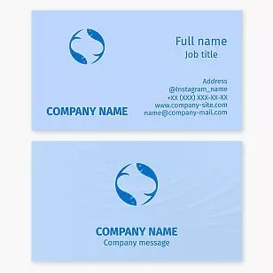 Blue Fish Logo Business Card Template