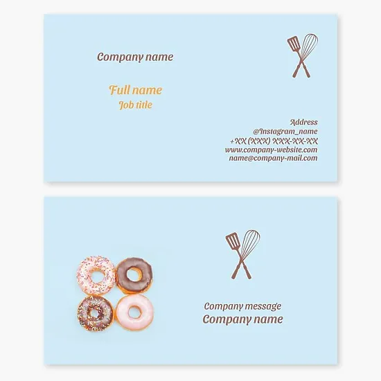 Business card template Confectionery