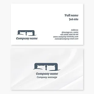 Business card template for bed linen. Hotel. Shop "Goods for sleep".