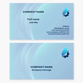 Business card template. A company specializing in hydraulic engineering, plumbing, and water treatment.