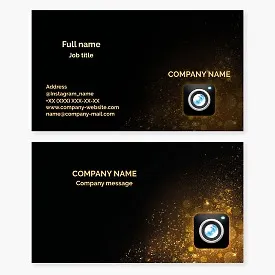 Camera Icon Lens Business Card Template
