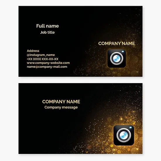 Camera Icon Lens Business Card Template