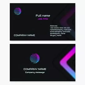 Business card template. Abstract. Moon, sphere. Optical illusion. Symbol of intuition, emotion, the cycle of life, rebirth, change, mystery, and mysticism. Magician.