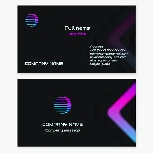Business card template. Abstract. Moon, sphere. Optical illusion. Symbol of intuition, emotion, the cycle of life, rebirth, change, mystery, and mysticism. Magician.