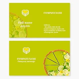 Business card template. Bakery. Production of cakes.