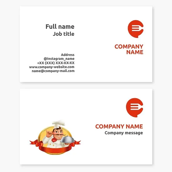 Restaurant business card template