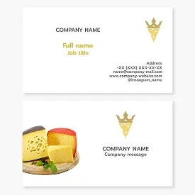 Cheese themed business card template. Cheese factory.