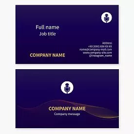 Business card template. Vocalist, singer, host. Podcast. Concert organizer.